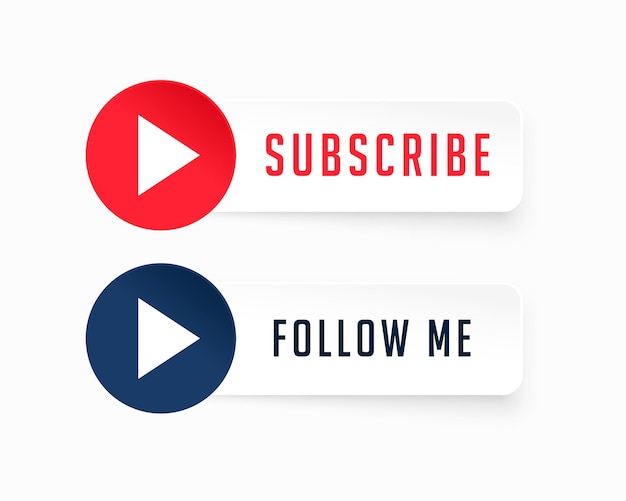 Subscribe and follow me buttons