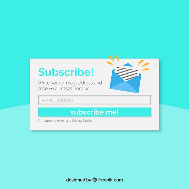 Subscription pop up set with flat design