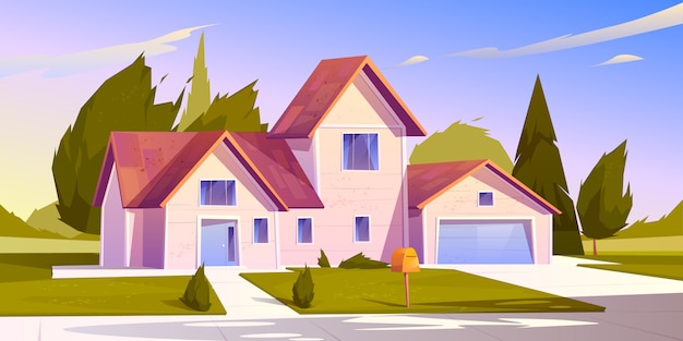 Suburban house illustration