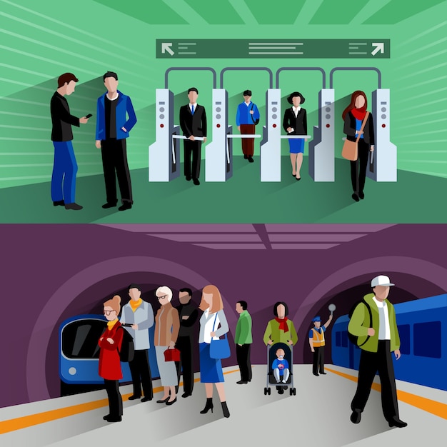 Free Vector subway passengers 