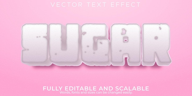 Sugar text effect, editable soft and food text style