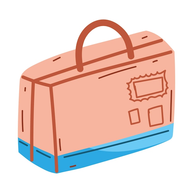 Free vector suitcase icon isolated white background