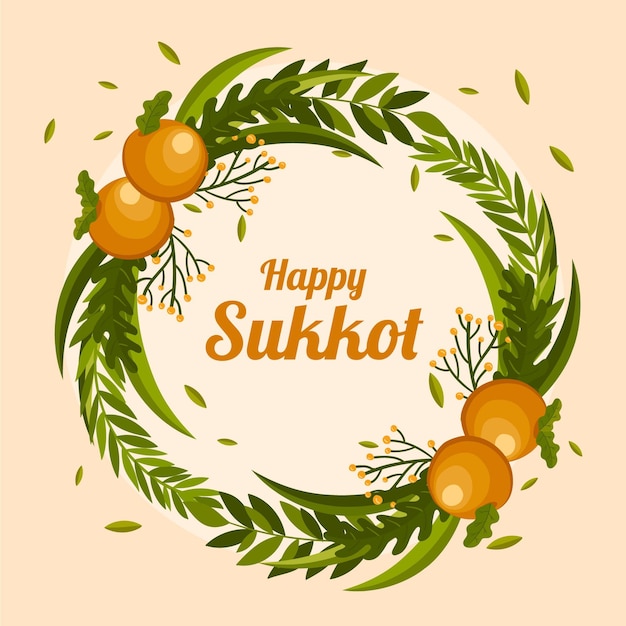 Free Vector sukkot frame template