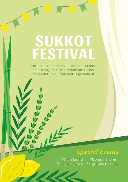 Free Vector sukkot vertical poster template