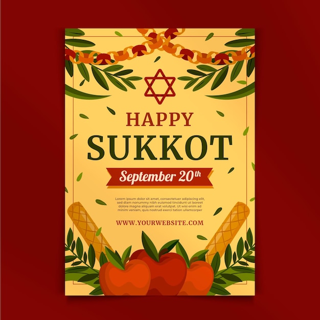 Free vector sukkot vertical poster template