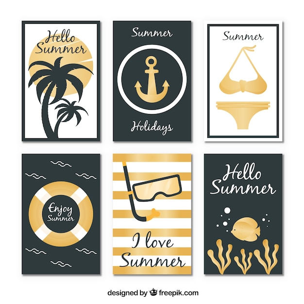 Summer background collection golden design