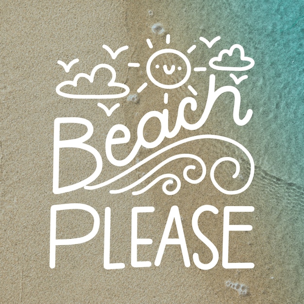 Free Vector summer background lettering with picture