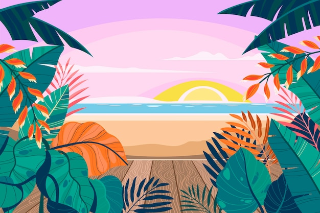 Free Vector summer background for videocalls