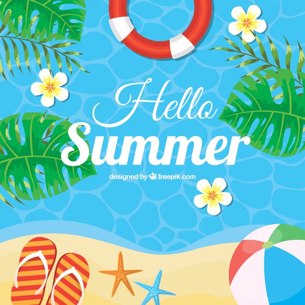 Summer background with beach elements