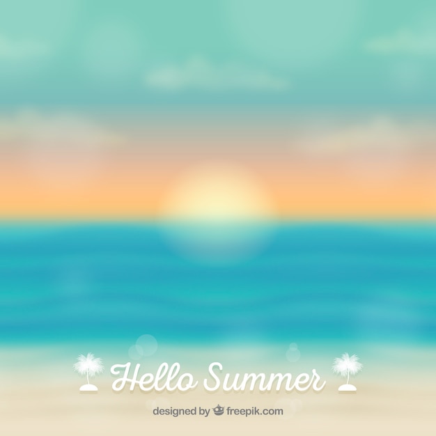 Summer background with blurred beach