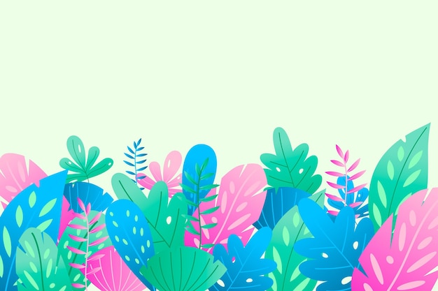 Summer background with colorful leaves