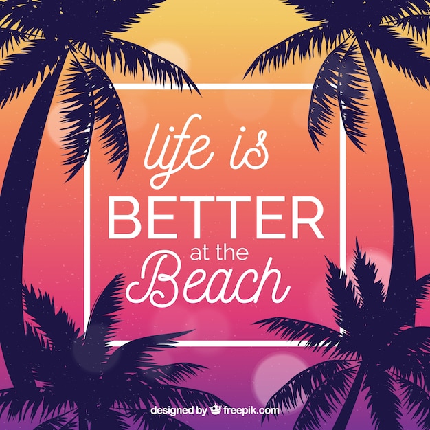 Free vector summer background with quote