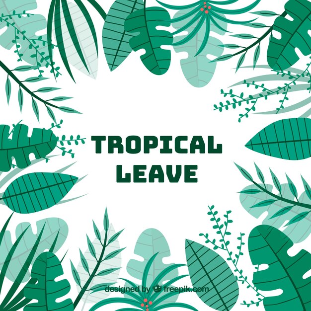 Summer background with tropical leaves