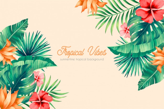 Summer background with tropical vibes