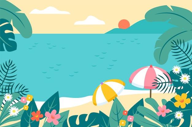 Free Vector summer background for zoom