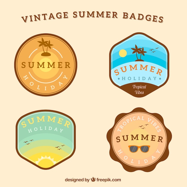 Free Vector summer badge collection