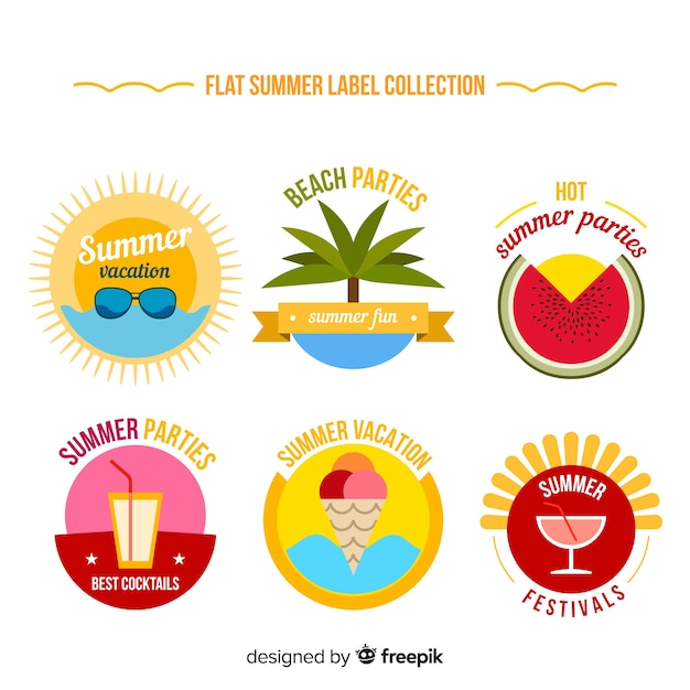 Free Vector summer badge collection