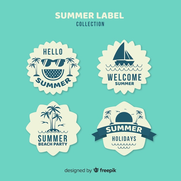 Free Vector summer badge collection