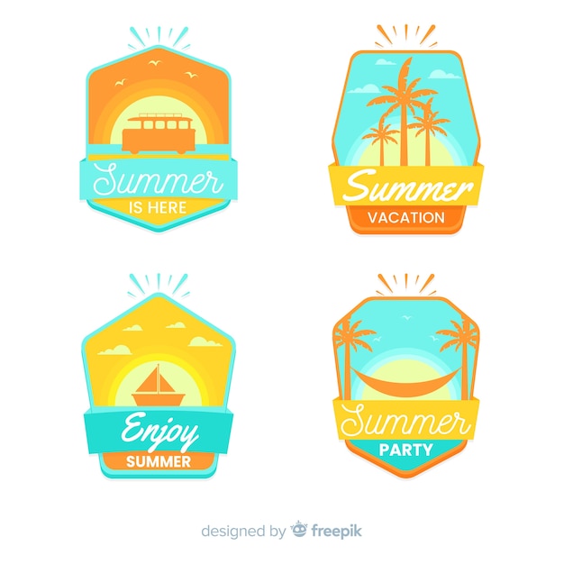 Free Vector summer badge collection