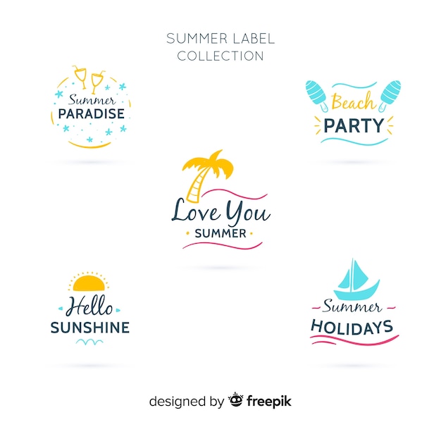 Free Vector summer badge collection