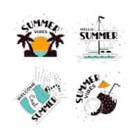 Free vector summer badges collection