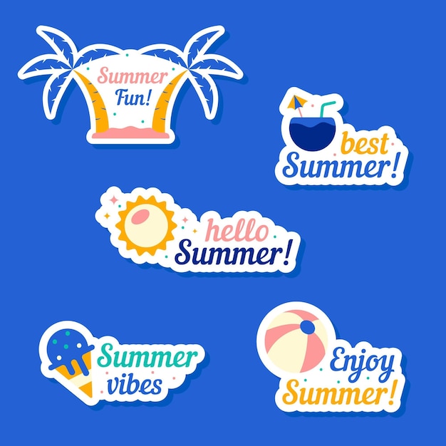 Summer badges in flat design