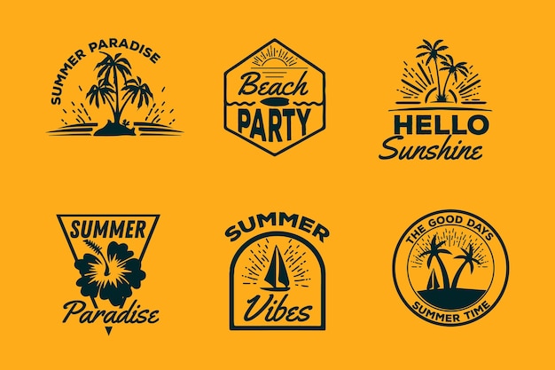 Free Vector summer badges pack