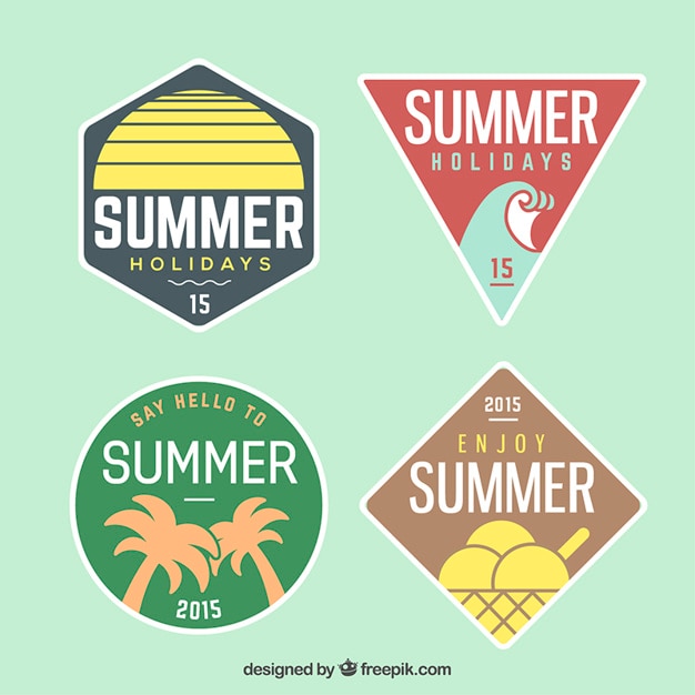 Free Vector summer badges