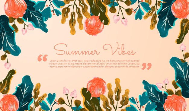 Summer banner with quote background