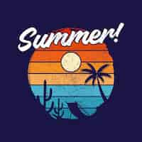 Free vector summer beach illustration outdoor adventure vector graphic for t shirt and other uses