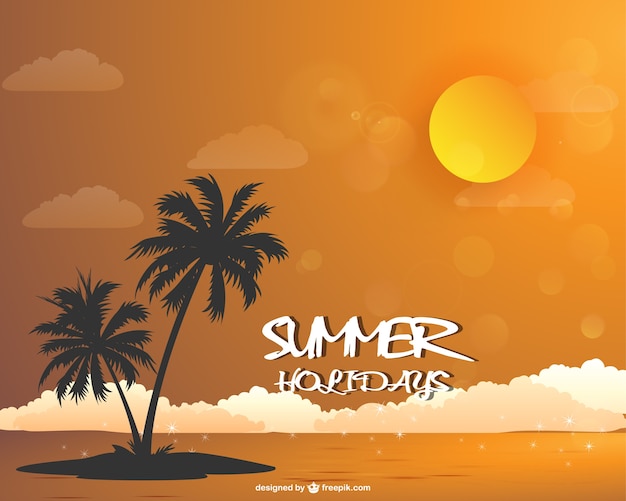 Free Vector summer beach landscape wallpaper download