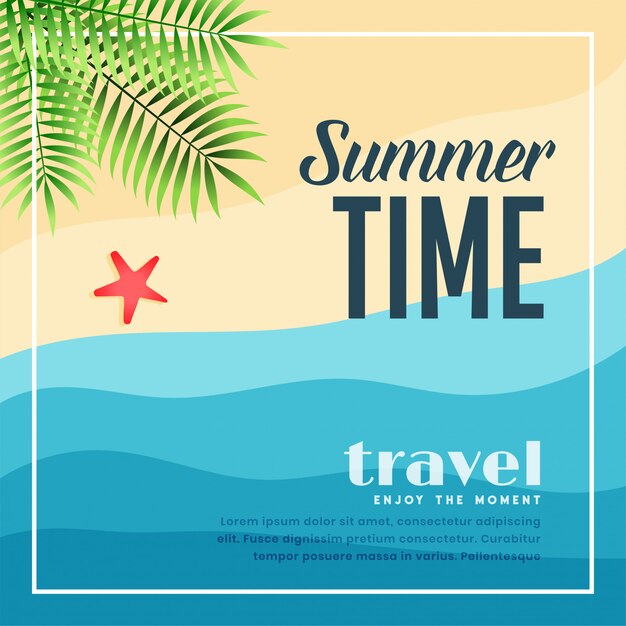 Summer beach paradise travel banner