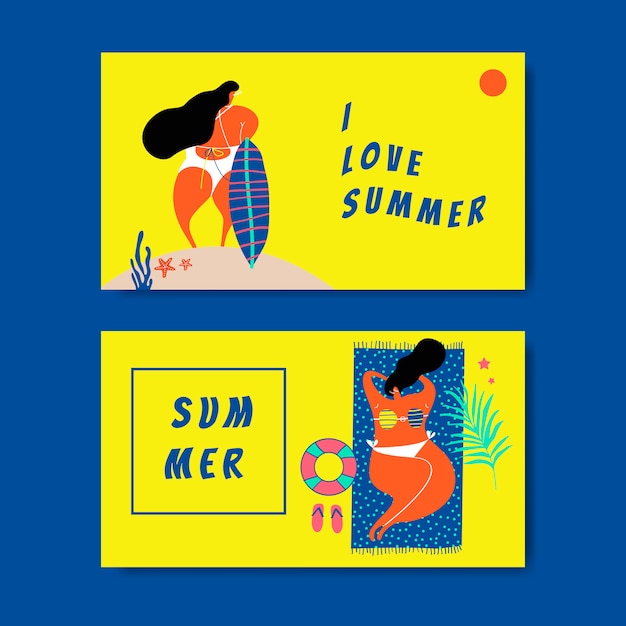 Free Vector summer on the beach set