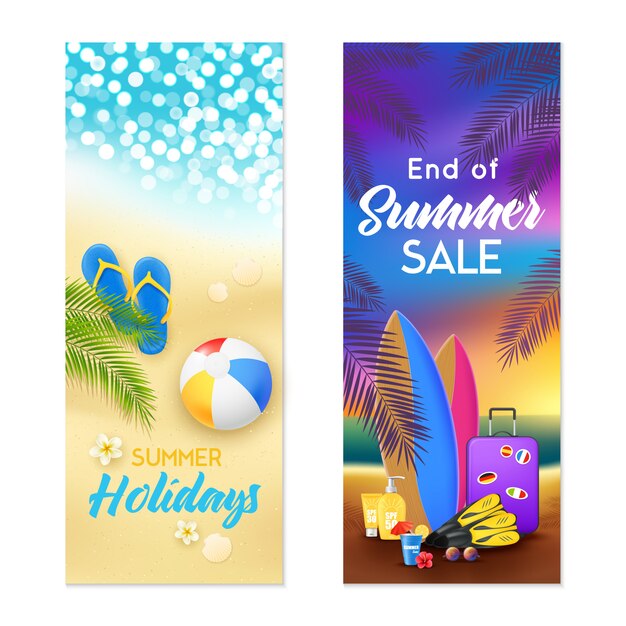 Summer Beach Vertical Banners  