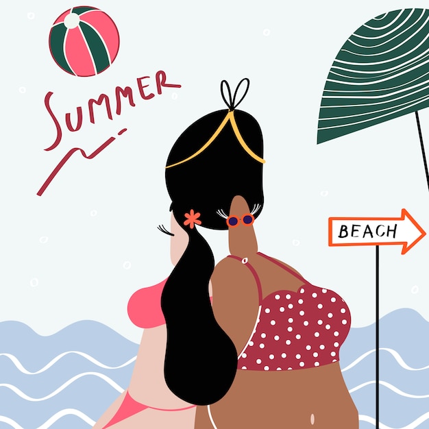 Free Vector summer at the beach