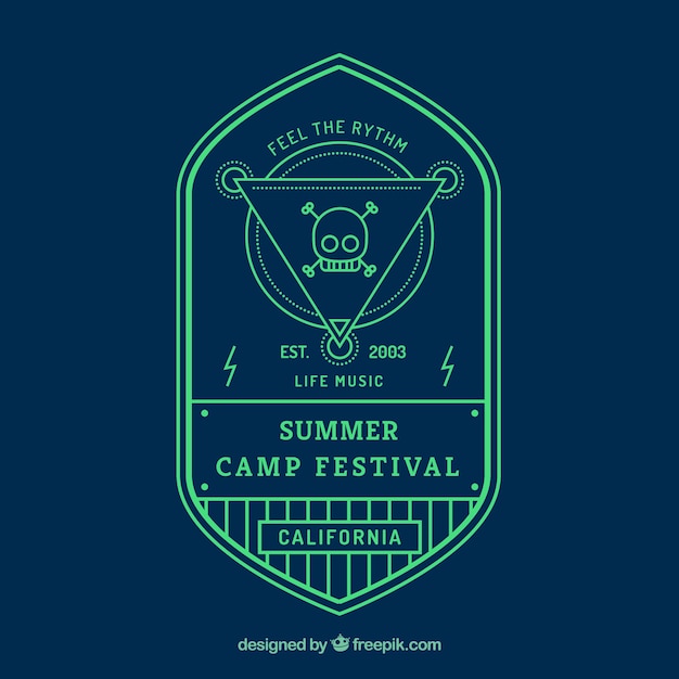 Free Vector summer camp festival label