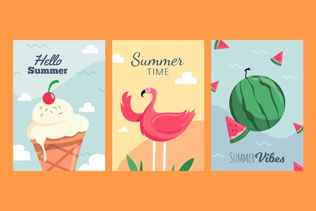 Summer card collection concept