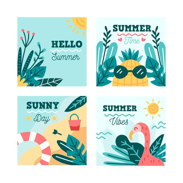 Summer card collection template