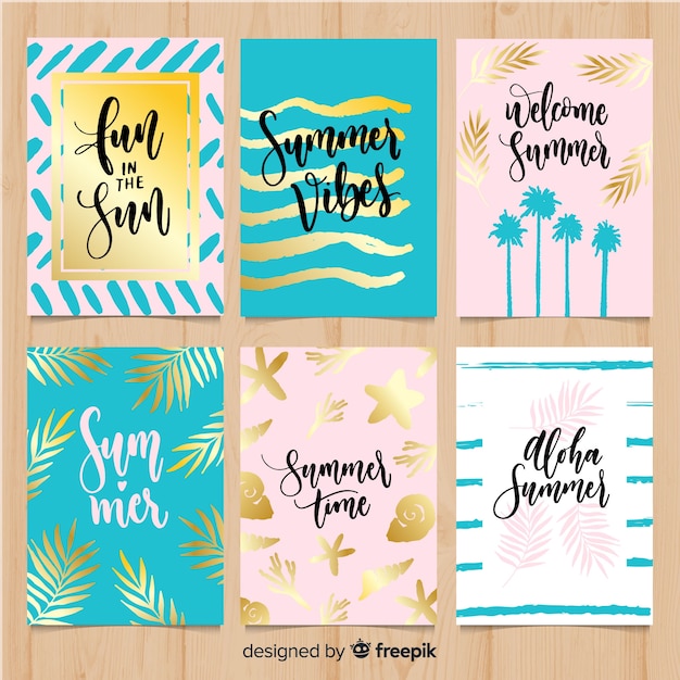 Free vector summer card collection