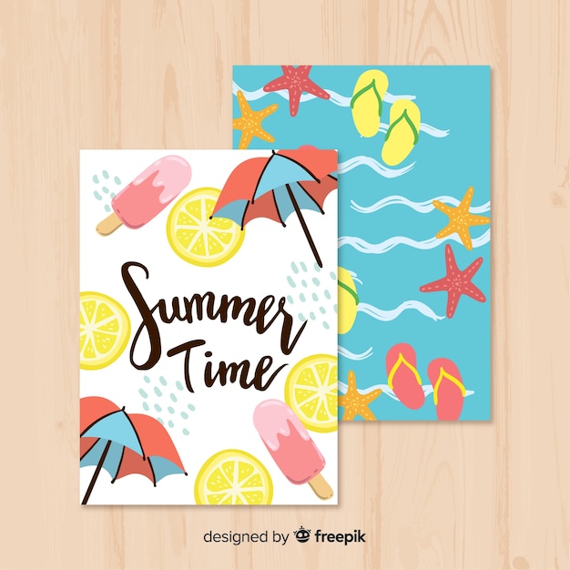 Free vector summer card collection