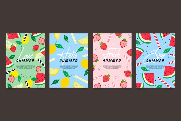 Summer card set template