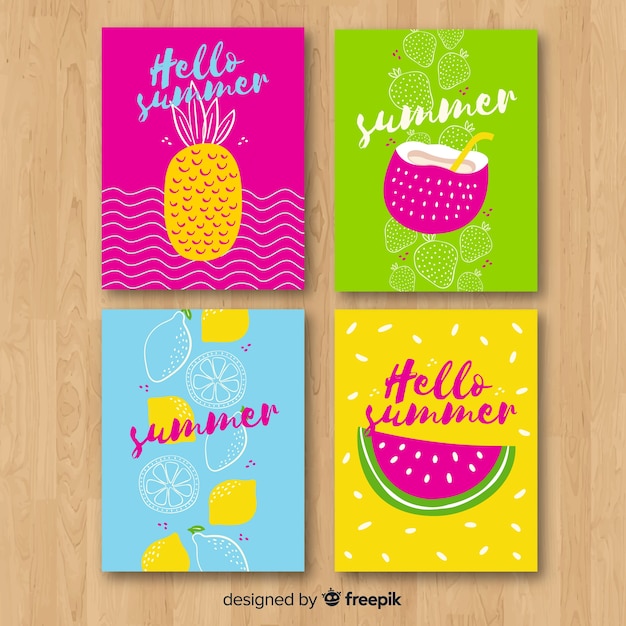 Free Vector summer cards collection