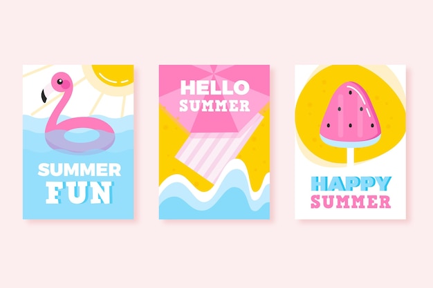 Summer cards in flat design