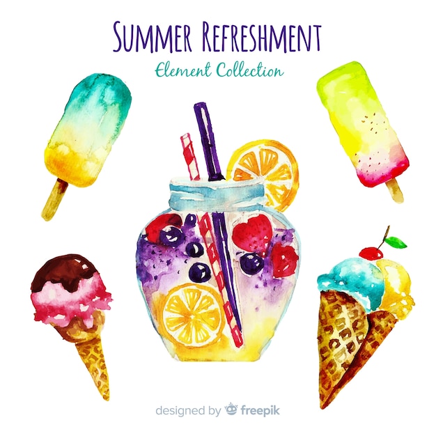 Free Vector summer element collection