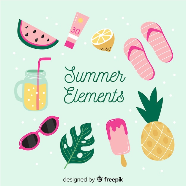 Free Vector summer element collection