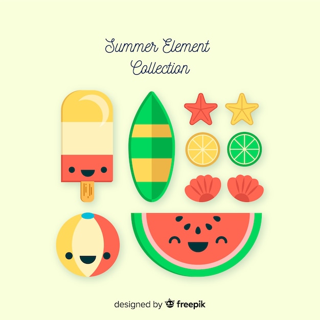 Free Vector summer element collection