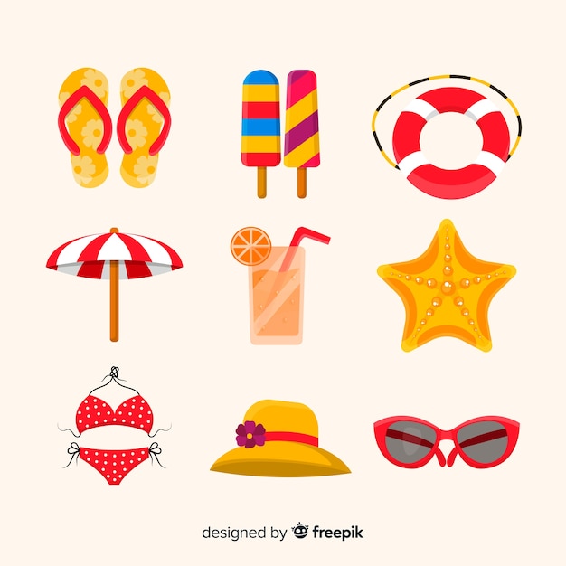 Free Vector summer element collection