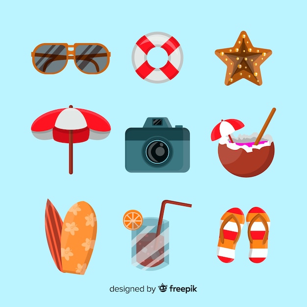 Free Vector summer element collection