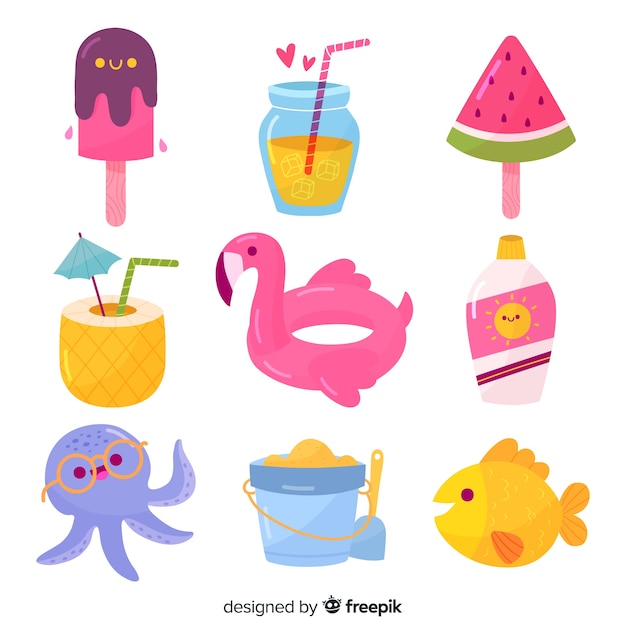 Free Vector summer element collection