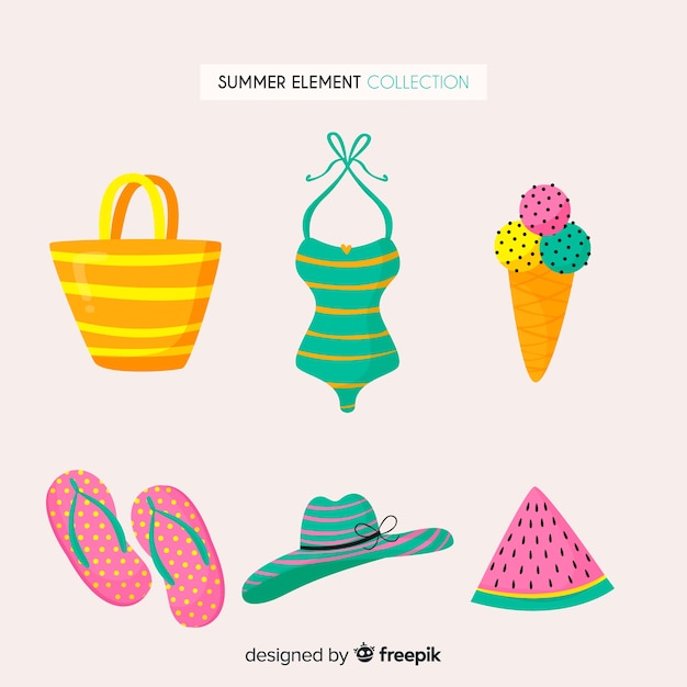 Free Vector summer element collection